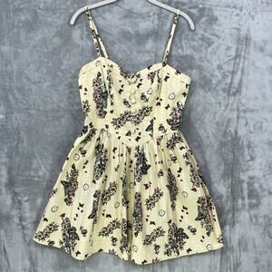 Hell Bunny Mini Dress Large Skull Floral Dainty Rockabilly Goth Punk Sleeveless
